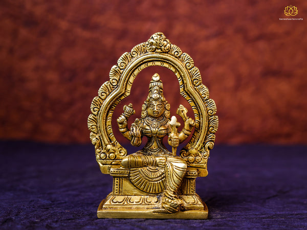 Pure Brass Triupura Sundari Idol Shodashi Kamakshi Murti-Rajrajeswari-12 Cm