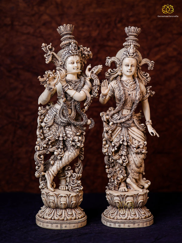 Radha Krishna statue |15"inch Tall | God of love | Hindu God Goddess | Couple Gift | lord narayana | Marble Dust Radhe Krishna|Hare Krishna