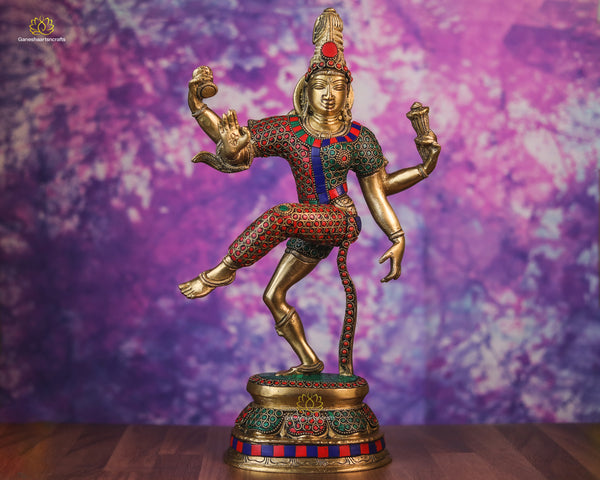 Ardhanarishvara Statue Pure Brass Shiva-Shakti Idol 14.5"