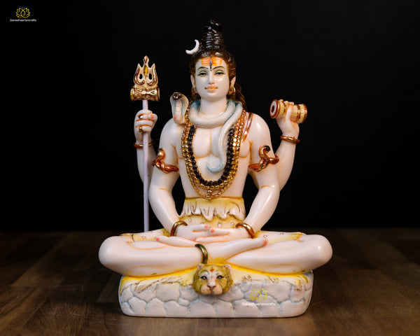 Lord Shiva Idol Cultured Marble Mahadeva Shiv Shankara Moorti