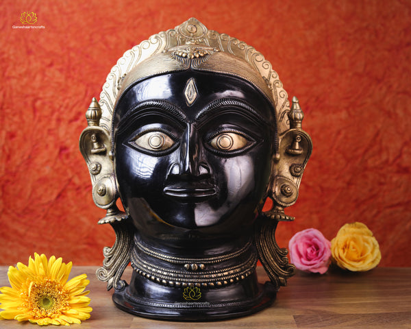 Goddess Parvati Head Idol Religious Decor Statue-11"