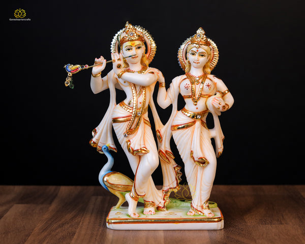 Radha Krishna Statue | 19 CM | Dancing Radha Krishna Idol | Lakshmi Narayan Statue | God of love | Hindu God Goddess | Divine Couple God |