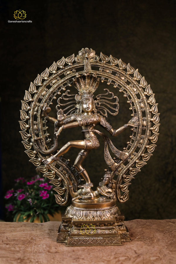 Brass Dancing Shiva Nataraja Idol-22"Large Natraj Figurine