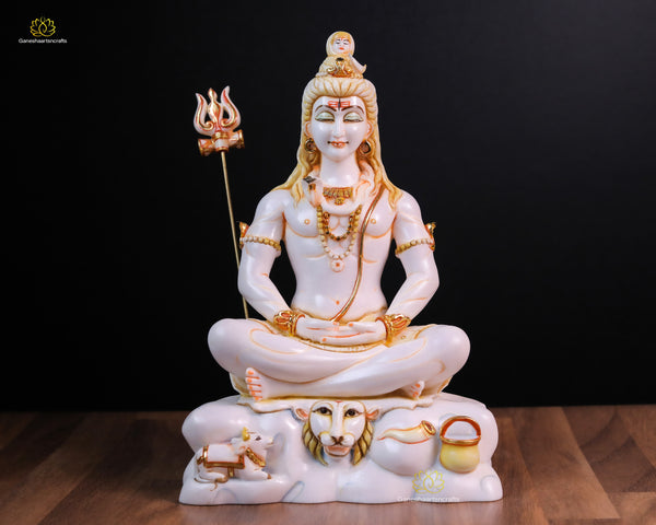 Lord Shiva Statue In Cultured Marble-12"