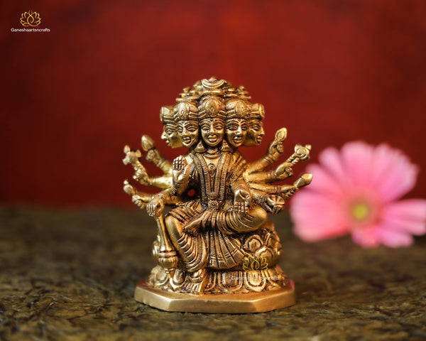 Gayatri Statue | Small Brass Gayatri |  Savitri n Vedanta | Hindu Goddess | Devi Sarswati | Wife of lord Brahma | Solar deity in the Vedas |