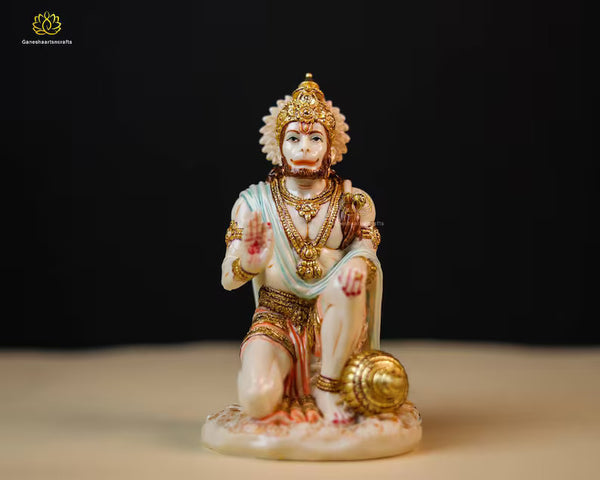 Hanuman Statue | Sitting Hanuman statue | God of Strength | celibacy | Knowledge n Bhakti | Lord of victory | Protector of devotees | 18.5CM