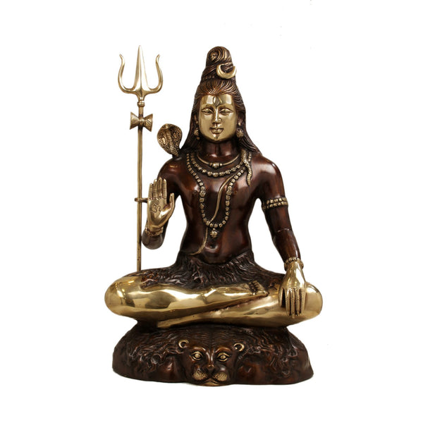 Lord Shiva Statue | Brass Bholenath Large Size Double Tone Finish | 58 Cm |