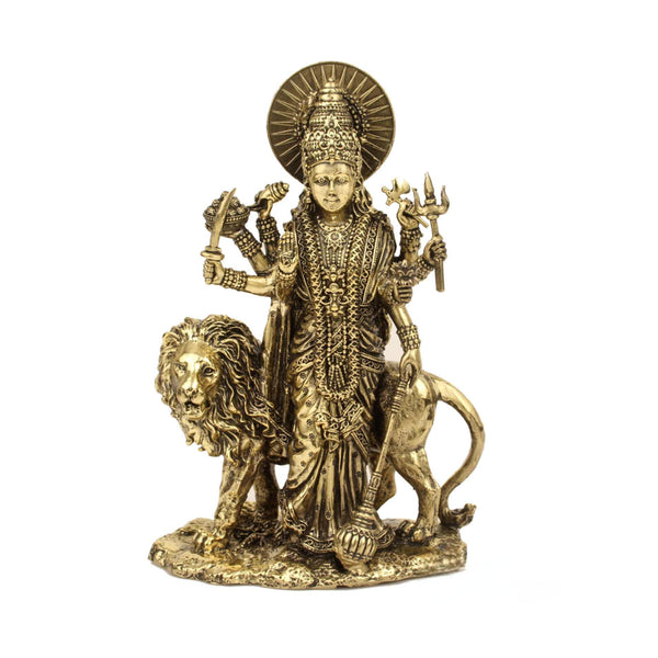 Brass Durga (Sherawali) Mata Statue with Fine Intricate Details