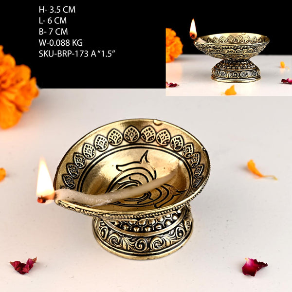 Brass Deepak Small Size 6 Cm Fancy Brass Diya With Intricate Hand Carving