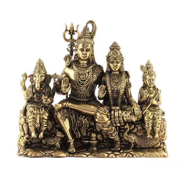 Brass Shiva Family Statue Shiv Parivar Idol In Fine Intricate Details