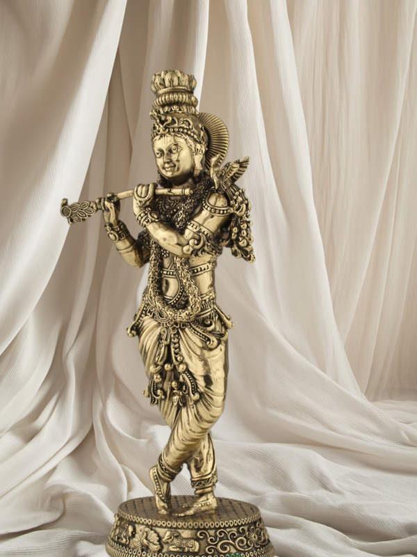 Krishna Statue |13Cm | Lord Krishna Statue | Flute Krishna |  God of love | Hindu God | Hare Krishna |lord Vishnu Statue|Narayana Statue