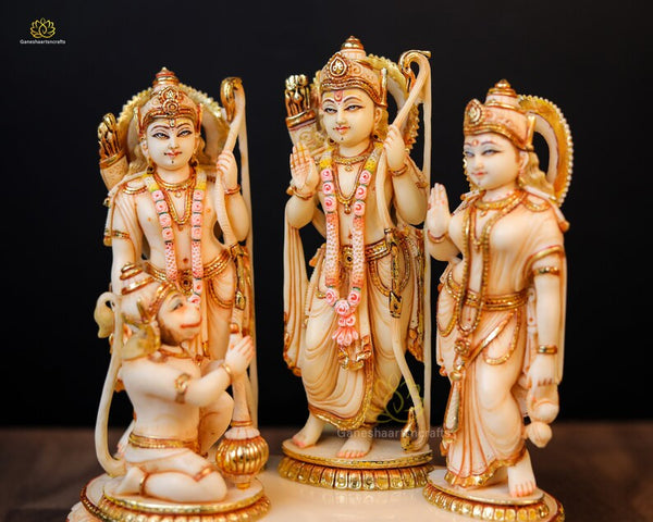 Ramdarbar Statue | 19 CM | Lord Ram | Lord Hanuman | Lord Lakshman | Goddess sita | Hindu God Goddess Idol | Maryada purshottam Ram |