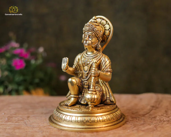 Hanuman Statue | 19 CM | Lord Hanuman Idol | Brass Hanuman Statue | Bajrangbali Statue | Divine Vanara | Devotee of Lord Rama | Mace God |