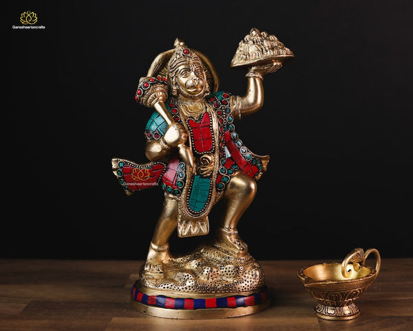 Hanuman Statue | Hanuman With Sanjivani Mountain | God of Strength | celibacy | Knowledge n Bhakti | Lord of victory | Brass Bajrangbali |