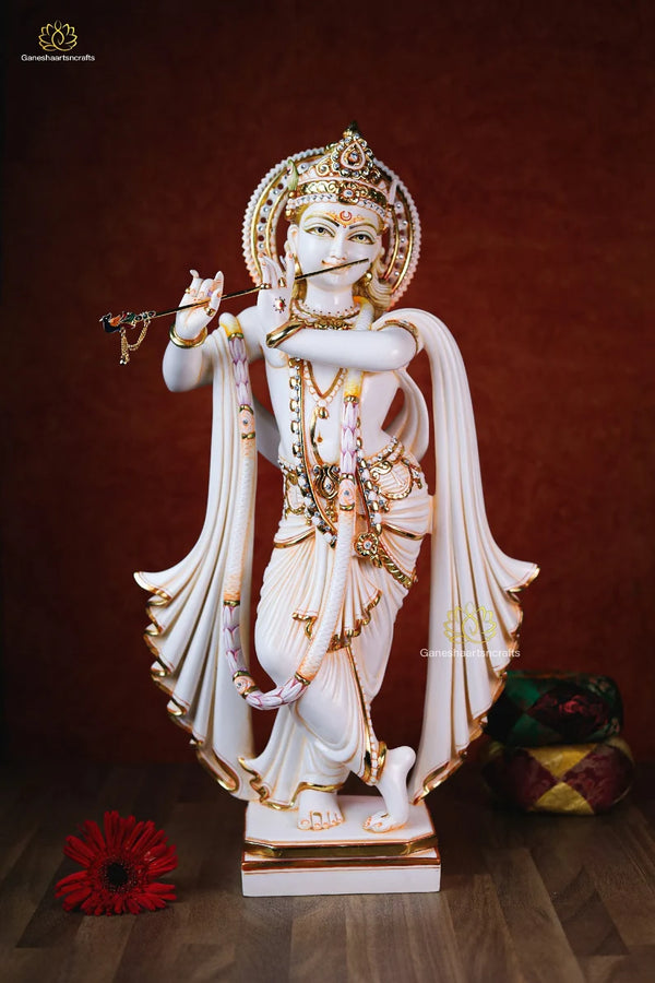 Krishna Statue | 62 Cm | Large Krishna Statue | Flute Krishna | God of love | Hare Krishna | lord Vishnu Statue | Narayana Statue |