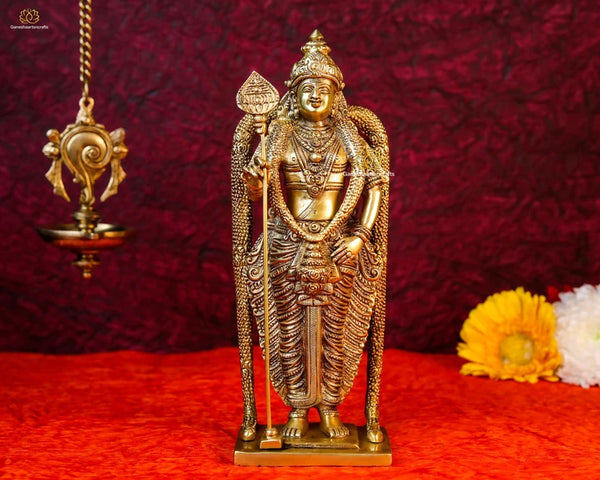 Murugan Statue | Lord Kartikeya | Small Brass Kartikeya | Kandhan Idol | Kumaran | Saravanan | God of War N Victory | Son of Shiva N Parvati