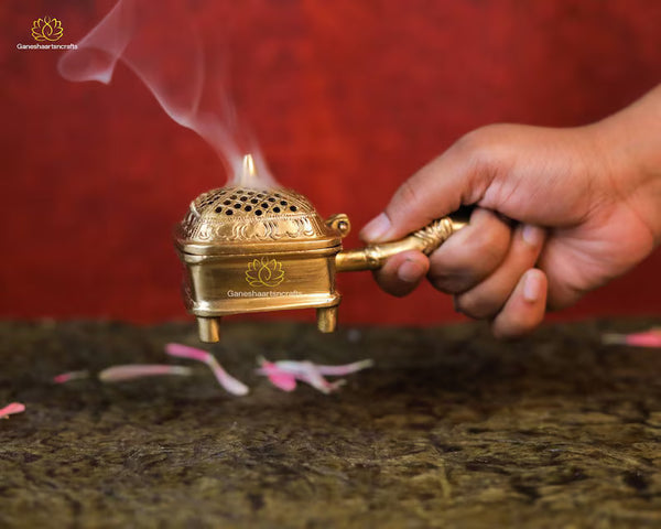 Incense Holder | Brass Incense Holder | Dhoop Dani | Temple Diya | Incense Burner | Diwali Gift | Prayer Lamp | Religious Decor |