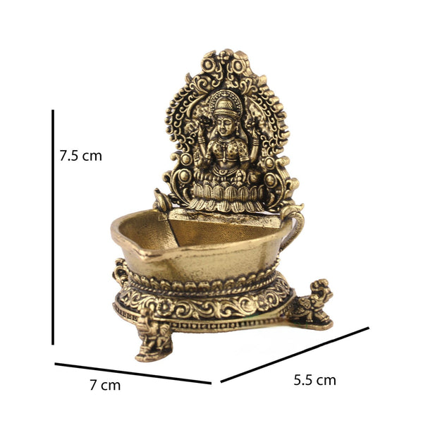 Pure Brass Lakshmi Deepak Super Fine Quality Laxmi Diya-7.5 Cm Tall For Small Temple